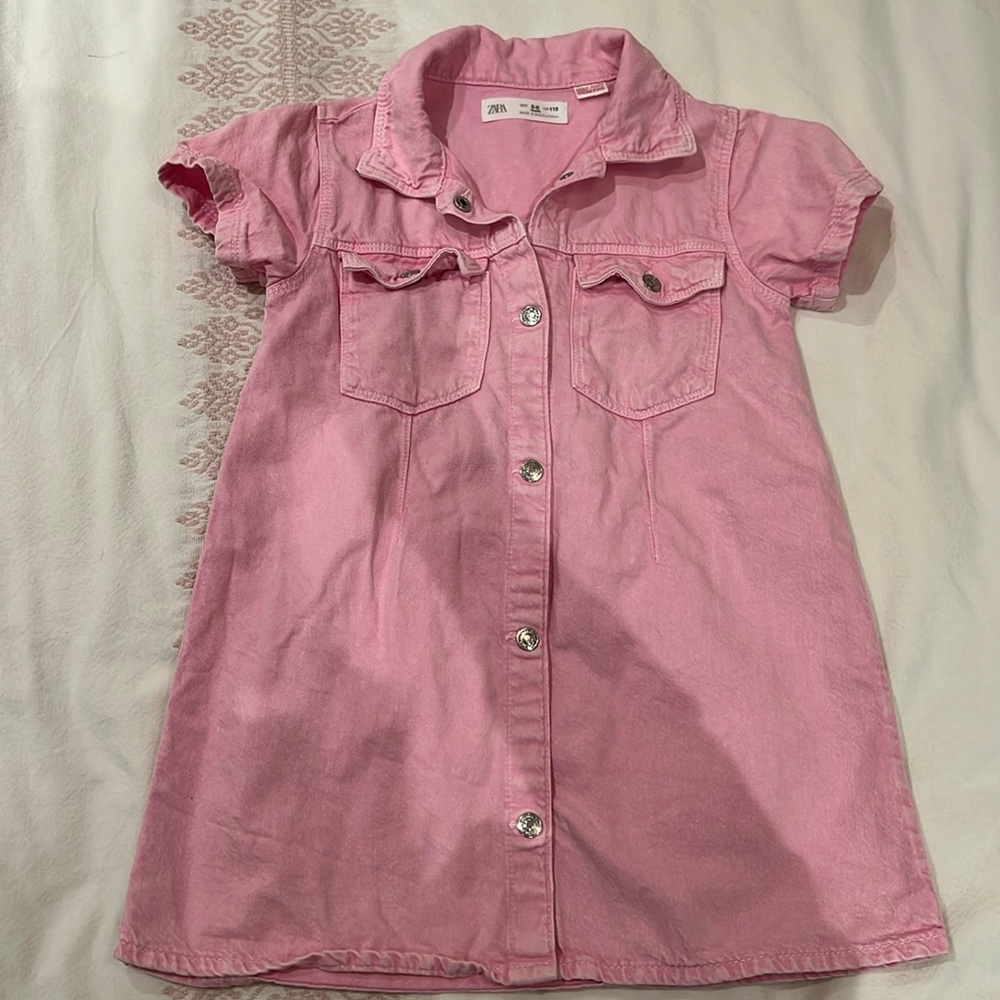 Zara pink denim dress - Size 5-6